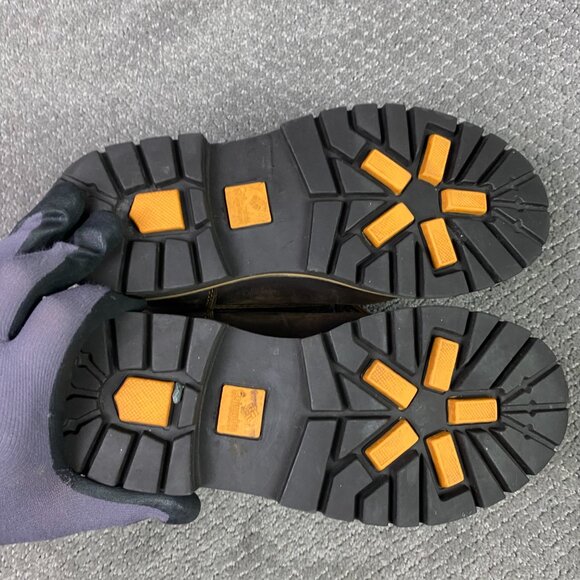 Columbia Hard Rock Mid Leather Boots Men's 9 Brown Hiking Work Lace Up Chunky - Picture 12 of 16